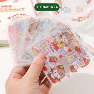 Sticker, miếng dán họa tiết dễ thương, trang trí bình nước