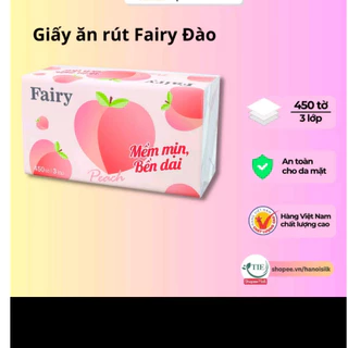 Giấy Ăn Rút Cap Cấp Fairy Đào Gói 450 tờ/3 lớp