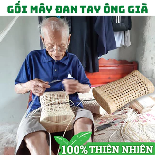 Gối Mây Đan Tay Tự Nhiên, Chống Mỏi Vai Gáy Êm Mềm Chất Tốt