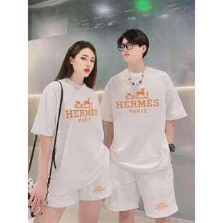 Bộ Thể Thao HM Đỏ Phối 5D Cao Cấp, Phong Cách Tay Lỡ UNISEX Cổ Tròn Cotton Khô Mềm, Mịn, Co Dãn 4 Chiều