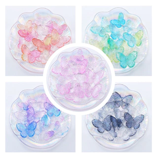 Set Hạt Charm Nhựa Hình Bướm Màu Sắc Gradient Dùng Để Trang Trí Toploader, Ốp Điện Thoại handmade, DIY Tiện Dụng