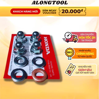 Bộ ốc mũ đầu bò ALONGTOOL xe Dream, Wave Hon.da ( bộ đủ 8 chi tiết_