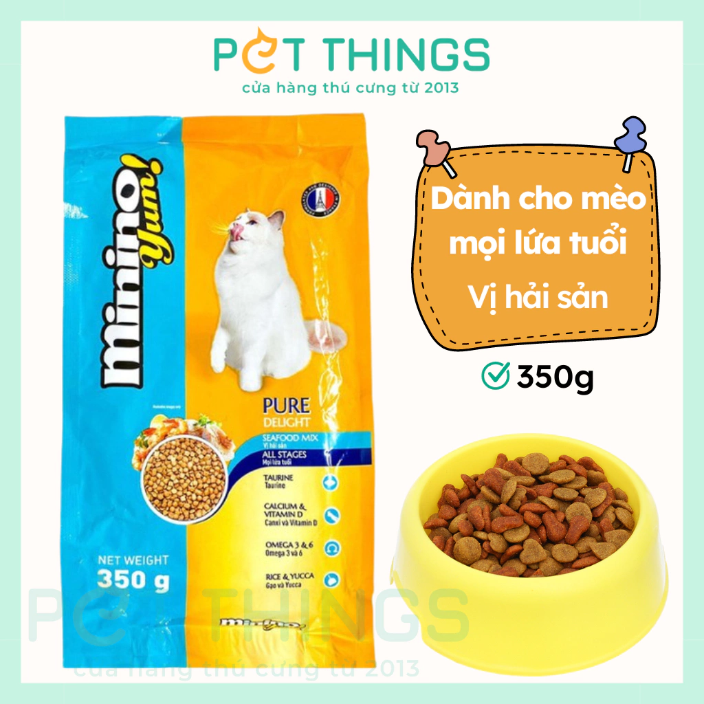 Thức Ăn Hạt Cho Mèo Minino Yum Gói Nhỏ 350g
