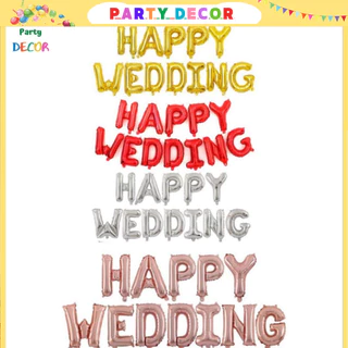 Set Bóng Chữ HAPPY WEDDING Trang Trí Phòng Cưới Nhiều Màu Sắc,...