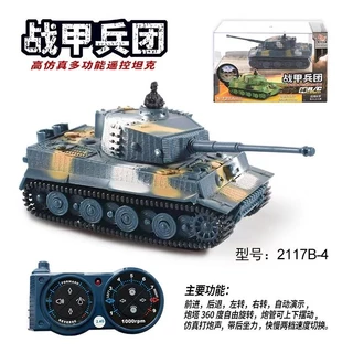 Xe Tăng Tiger T-34 mô hình điều khiển mini Tank 1/64 kèm sạc - đồ chơi sáng tạo xả tress văn phòng, làm quà tặng cho bé