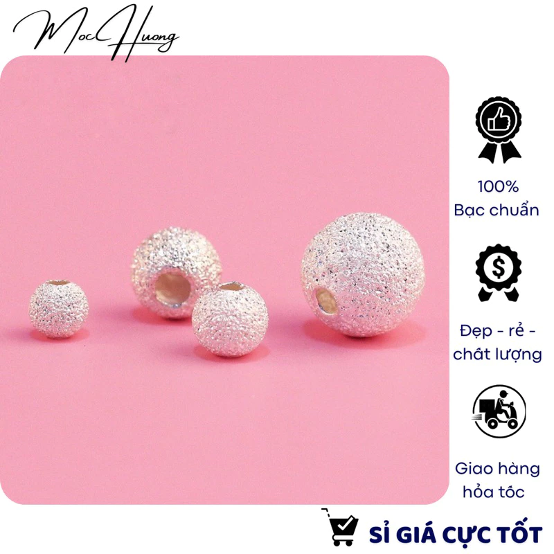 [S925] Charm bạc bi cát ánh kim - TH014 MOCHUONG JEWELRY