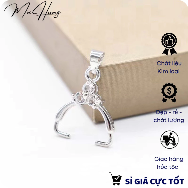 Móc kẹp hạt làm mặt dây chuyền đính đá - TL078 MOCHUONG JEWELRY