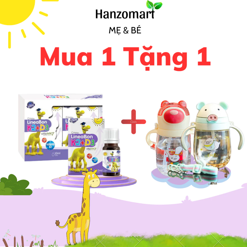 D3 k2 lineabon bổ sung vitamin d3 cho trẻ sơ sinh, giúp hấp thụ d3k2 canxi, giảm còi xương, tăng chiều cao