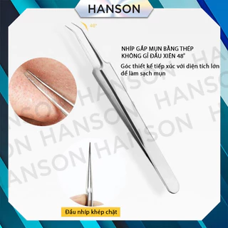 Nhíp Gắp Mụn Đầu Đen Hanson Shop bằng thép không gỉ đầu xiên tiện dụng #18