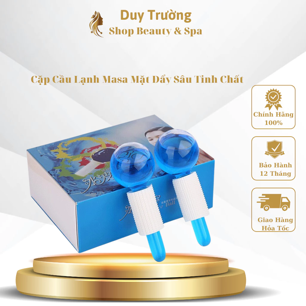 Cặp Cầu Lạnh Masa Mặt Đẩy Sâu Tinh Chất Thư Giãn Da Mặt Quả Cầu Lạnh Massage