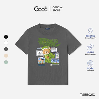 Áo Thun THE GOOD "Dinosaur Teddy" Chất Cotton Co Giãn, Áo Baby Tee Form Ôm Nữ Cổ Tròn Tay Ngắn In Hình