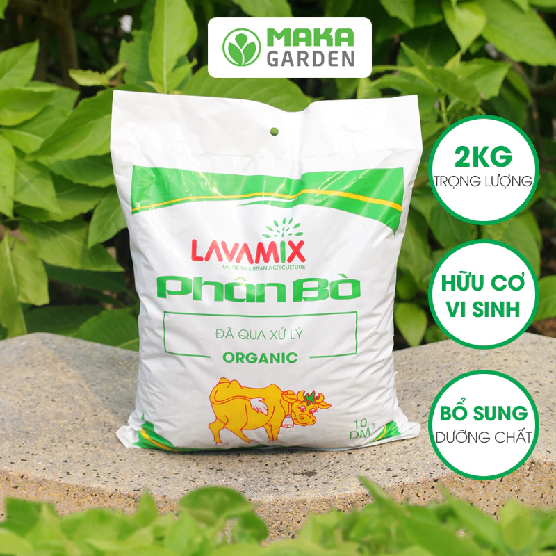 Phân bò khô hoai mục hữu cơ đã qua xử lý Lavamix (2kg)