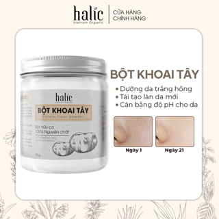 Tinh bột Khoai Tây đắp mặt nạ nguyên chất Halic Organic 125G dưỡng trắng da, tẩy da chết và dưỡng ẩm hiệu quả