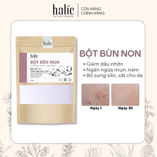 Bột Bùn Non nguyên chất Halic Organic 40G đắp mặt nạ loại bỏ bã nhờn, cung cấp độ ẩm, ngăn ngừa mụn hiệu quả