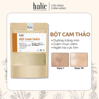 Bột Cam Thảo nguyên chất Halic Organic 40G đắp mặt nạ trắng da, dưỡng ẩm, làm chậm quá trình lão hóa của da