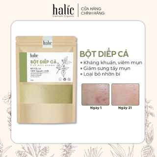 Bột Diếp Cá nguyên chất Halic Organic 40G đắp mặt nạ ngừa thâm, xóa nám tàng nhang, ngăn ngừa mụn ẩn hiệu quả