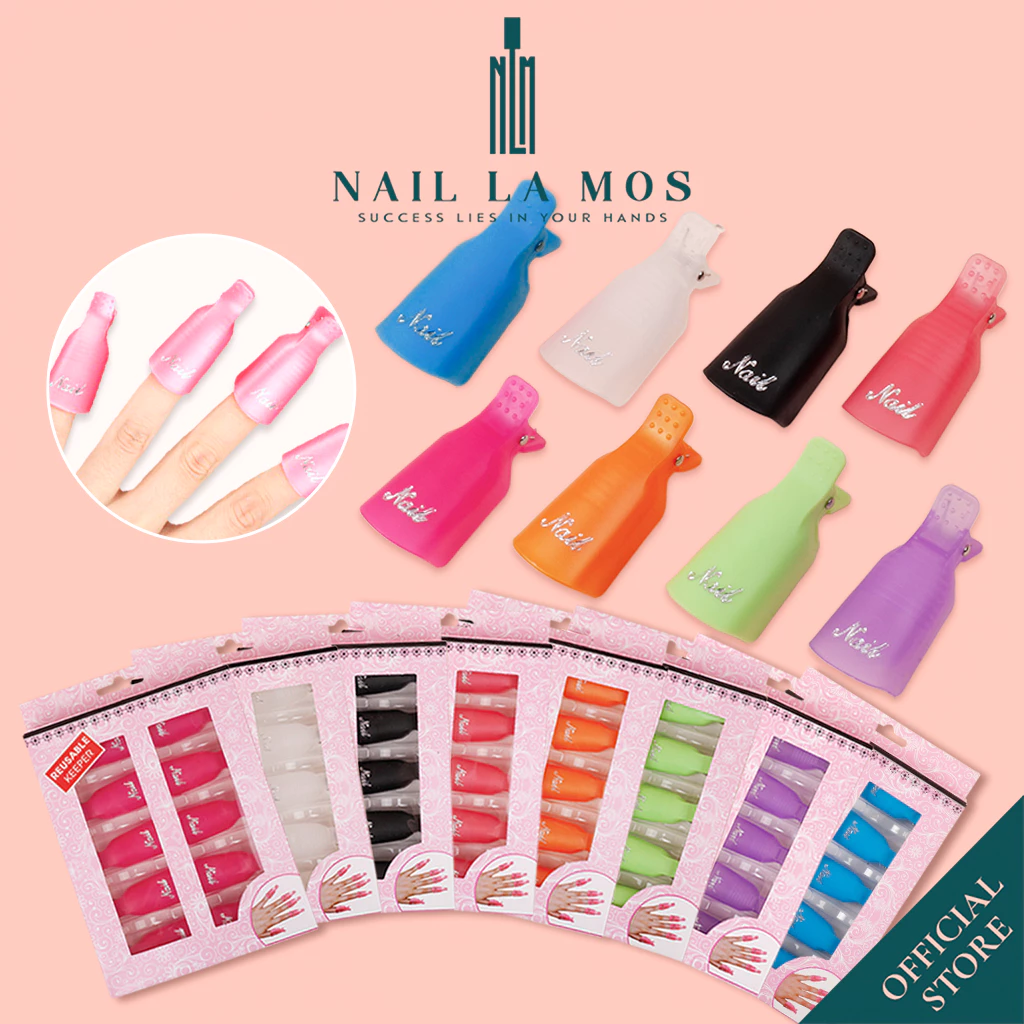 Kẹp ủ tháo gel móng tay - Bộ 10 kẹp nhựa bền chắc chuyên dụng cho dân làm móng