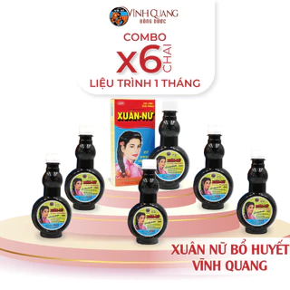 Combo 6 chai Xuân Nữ Bổ Huyết VĨNH QUANG 280ml - Điều hòa kinh nguyệt, đau bụng kinh, liệu trình 1 tháng cho Phụ Nữ