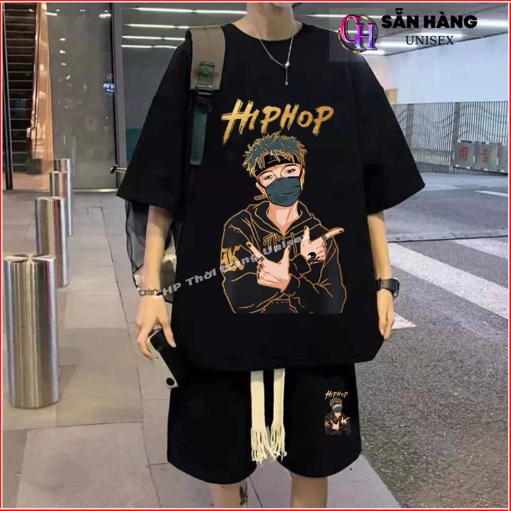 Bộ thể thao nam cộc tay cổ tròn hiphop, chất xốp mè Thái , form chuẩn mặc mát lạnh, nhiều màu lựa chọn