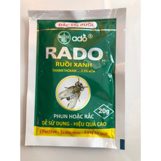 Bả diệt ruồi, ruồi xanh không mùi, tồn lưu lâu có thể phun hoặc rắc Rado - Gói 20g