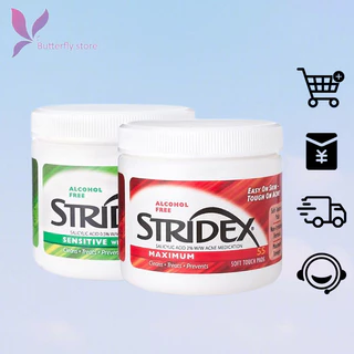 🦋giảm giá🦋Miếng pad tẩy da chết, hỗ trợ giảm mụn Stridex Daily Care Acne Pads with Salicylic Acid, Maximum Strength 55 Pads