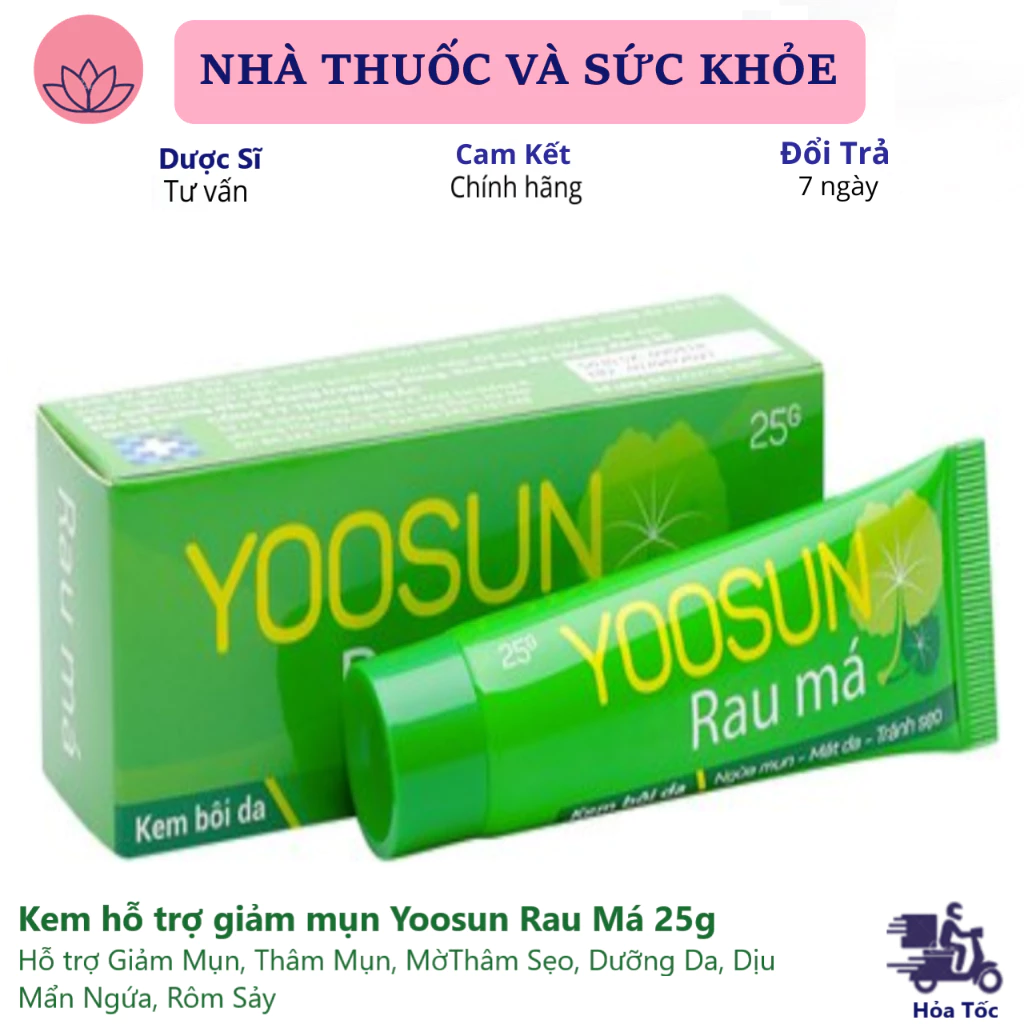 Kem hỗ trợ giảm mụn Yoosun Rau Má 25g - Hỗ trợ Giảm Mụn, Thâm Mụn, MờThâm Sẹo, Dưỡng Da, Dịu Mẩn Ngứa, Rôm Sảy