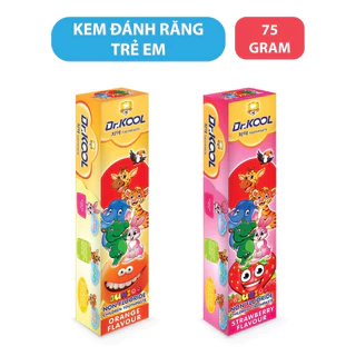 Kem đánh răng trẻ em Dr.Kool Kid 75g hương trái cây thiên nhiên chống sâu răng, an toàn khi nuốt phải