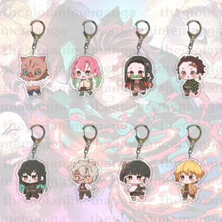 Móc khóa KIMETSU NO YAIBA Thanh Gươ m Diệt Quỷ ver ĐI CUTE keyring mica acrylic  in hình anime chibi xinh xắn dễ thương