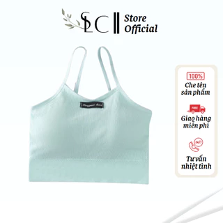 Áo Bra Nữ 2 Dây Cotton Không Gọng Hở Lưng Nâng Ngực SLC 6703