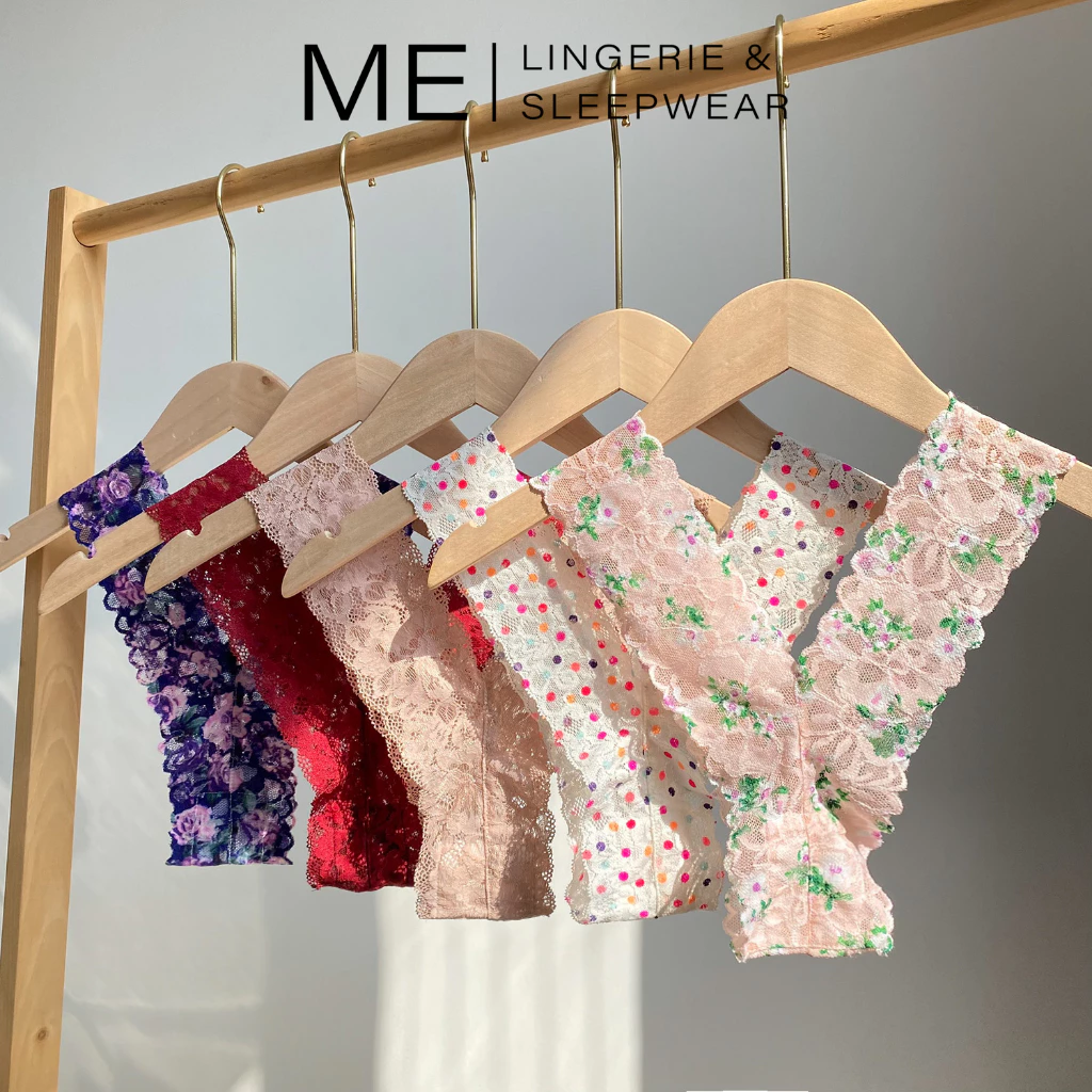 Quần lót ren nữ tôn mông lọt khe gợi cảm mềm mại cao cấp không lộ viền ME ME LINGERIE