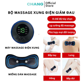 Miếng Dán Massage Xung Điện BWOO Massage Cổ Vai Gáy, Bắp Tay, Lưng, Máy Mát Xa 8 Chế Độ Giúp Giảm Đau Nhức Hiệu Quả BWOO