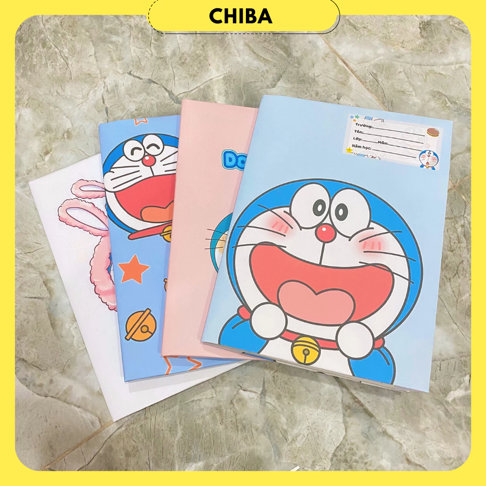 Combo 5 giấy bao tập Doraemon, in sẵn nhãn miễn phí - Chị Ba House