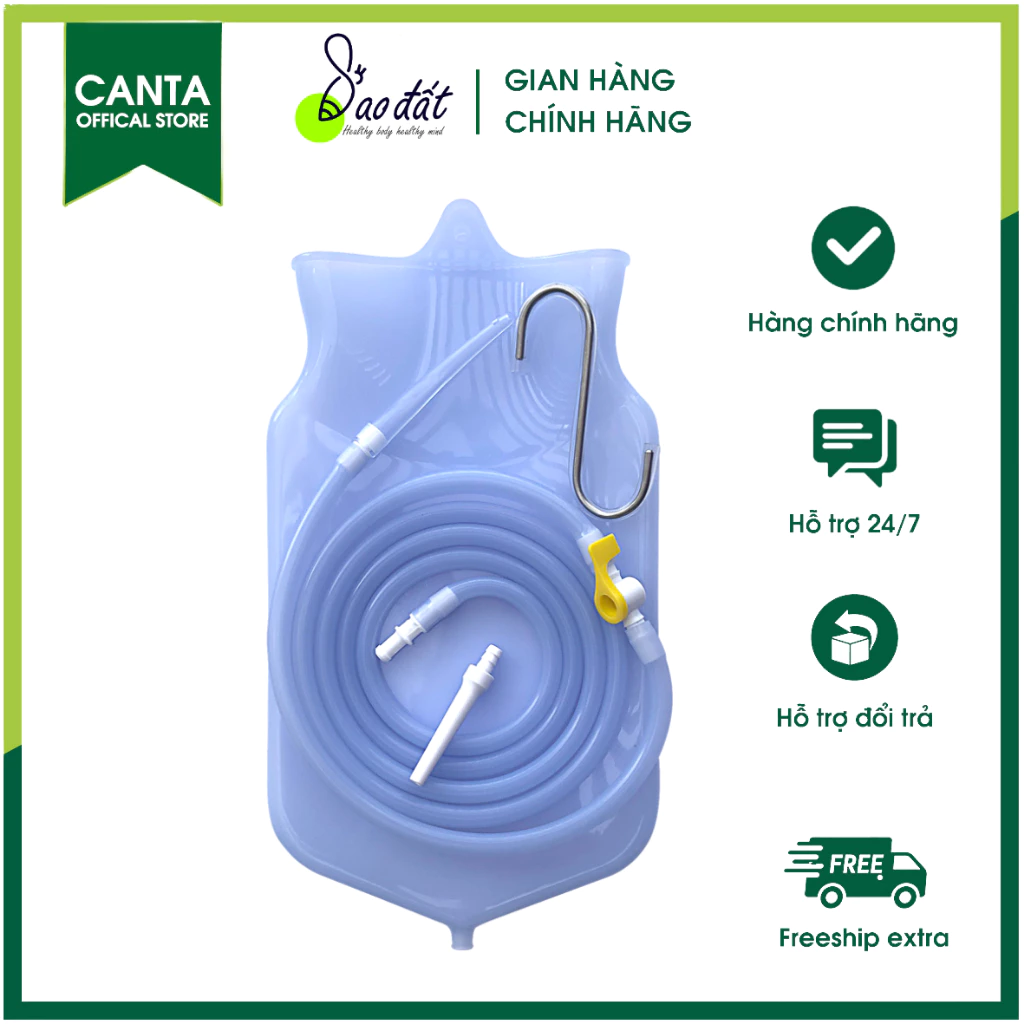 Thụt tháo đại tràng coffee enema bộ thải độc cà phê túi thải độc 2l Silicone SAO ĐẤT