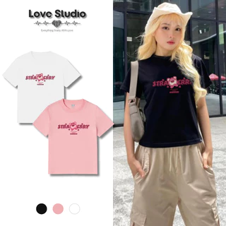 Áo baby tee gấu dâu lotso chất vải cotton local brand 230gsm nữ unisex y2k Love Studio [A070]