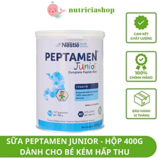 [Date xa 2024] Sữa Peptamen Junior 400gram sữa cao năng lượng dành cho trẻ suy dinh dưỡng, kém hấp thu,giúp trẻ tăng cân