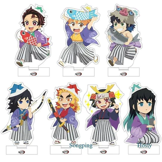 (8cm) Mô hình Standee KIMETSU NO YAIBA THANH GƯƠM DIỆT QUỶ ver LỄ HỘI CÁ KOI tượng acrylic anime mica chibi xinh xắn