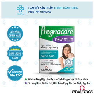 Pregnacare New Mum - Vitamin Tổng Hợp Cho Phụ Nữ Sau Sinh, Giảm Rụng Tóc, Chống Lão Hóa, Làm Đẹp Da, Biotin [Hàng UK]