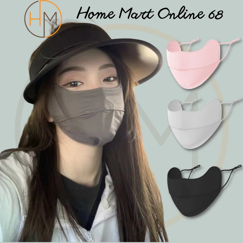 Khẩu trang vải su có điều chỉnh dây chống tia UV màu omber siêu xinh HM68