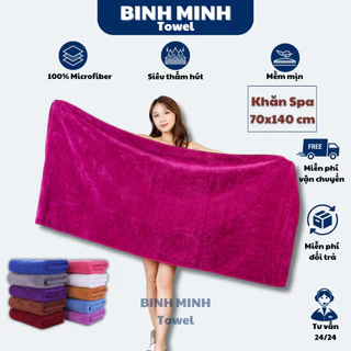 Khăn tắm body chuyên spa khách sạn 70*140cm cao cấp loại DÀY, Khăn quấn đắp người spa chất Microfiber mềm mịn