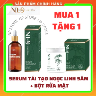 Combo sạch mụn nám Ngọc Linh Sâm - serum thảo dược tái tạo da và bột rửa mặt Ngọc Linh Sâm handmade