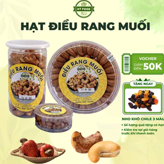 Hạt điều rang muối nguyên hạt xếp hoa cao cấp, sang trọng 500g - HT FOOD