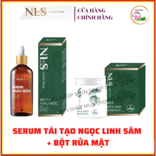 Combo sạch mụn nám Ngọc Linh Sâm - serum thảo dược tái tạo da và bột rửa mặt Ngọc Linh Sâm handmade