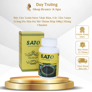 Bột Tảo Xoắn Sato Nhật Bản, Cấy Tảo Nano Trắng Da Min Da Mờ Thâm Hôp 100g ( Chính Hãng )