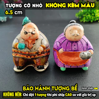 Tượng tô màu, ÔNG BÀ CUTE, size M, tô tượng thạch cao (Không kèm màu), luyện vẽ, tượng trắng decor