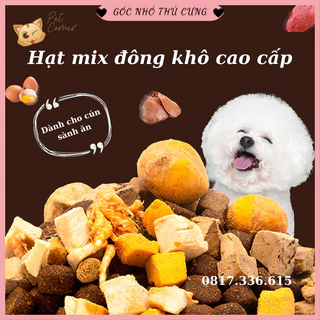 Hạt mix cao cấp cho cún trộn thịt bò, gà, tôm, cá, lòng đỏ trứng, rau củ quả - Thức ăn hạt cho chó kén ăn