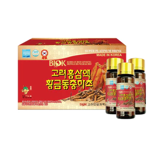 Nước hồng sâm đông trùng hạ thảo Wellbio biok hàn quốc hộp 10 chai x 100ml