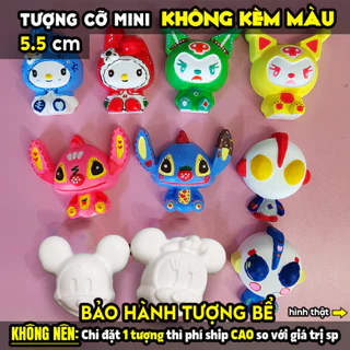 Tượng tô màu 2D, size S, STITCH, KUROMI, NENDOROID, MICKEY, MINNIE, ULTRAMAN, tượng thạch cao (Không kèm màu), tô tượng