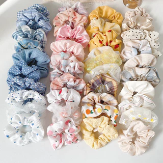 Dây buộc tóc vải scrunchies được chọn mẫu (nhắn tin cho shop)