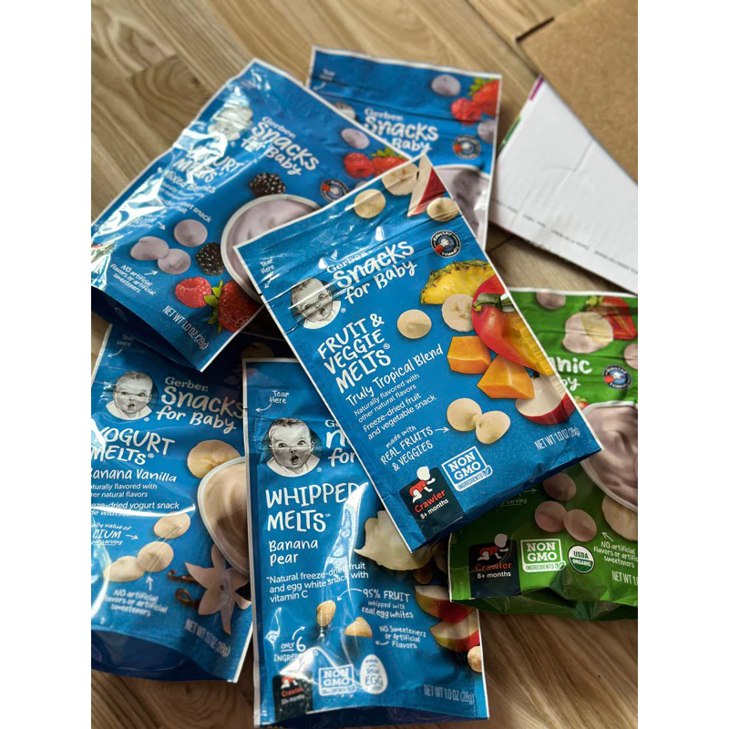 Sữa chua sấy Gerber Yogurt Melts sữa chua khô Gẻber cho bé ăn dặm