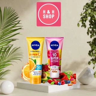 Serum dưỡng thể NIVEA 10 Super Vitamins & Skin Foods sáng da mờ thâm 180ml